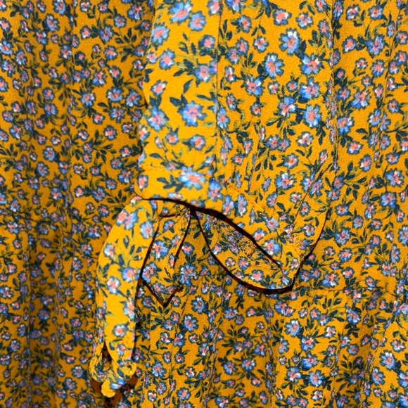 Wild Fable Mustard ditsy Floral layered Dress XS runs big S - Picture 4 of 4